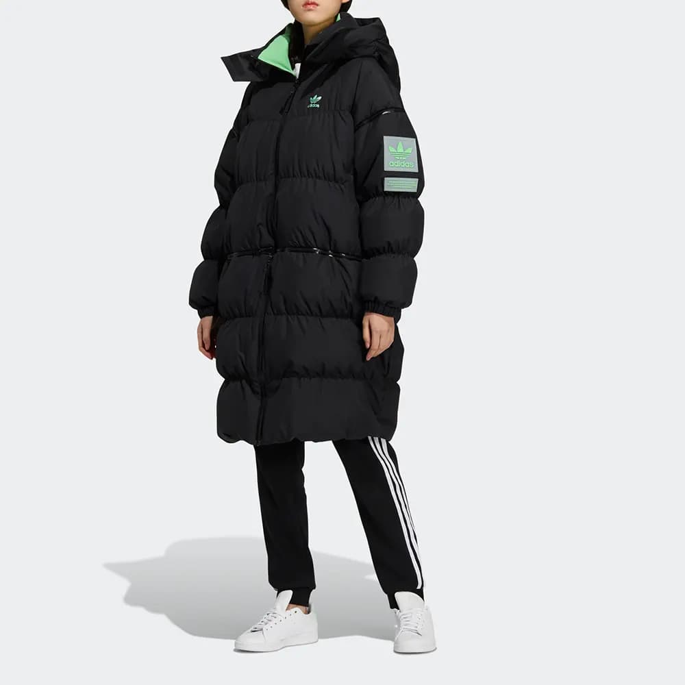 Adidas Originals LONG ZIP DOWN Qadın Puffer Pencəyi Qara 2
