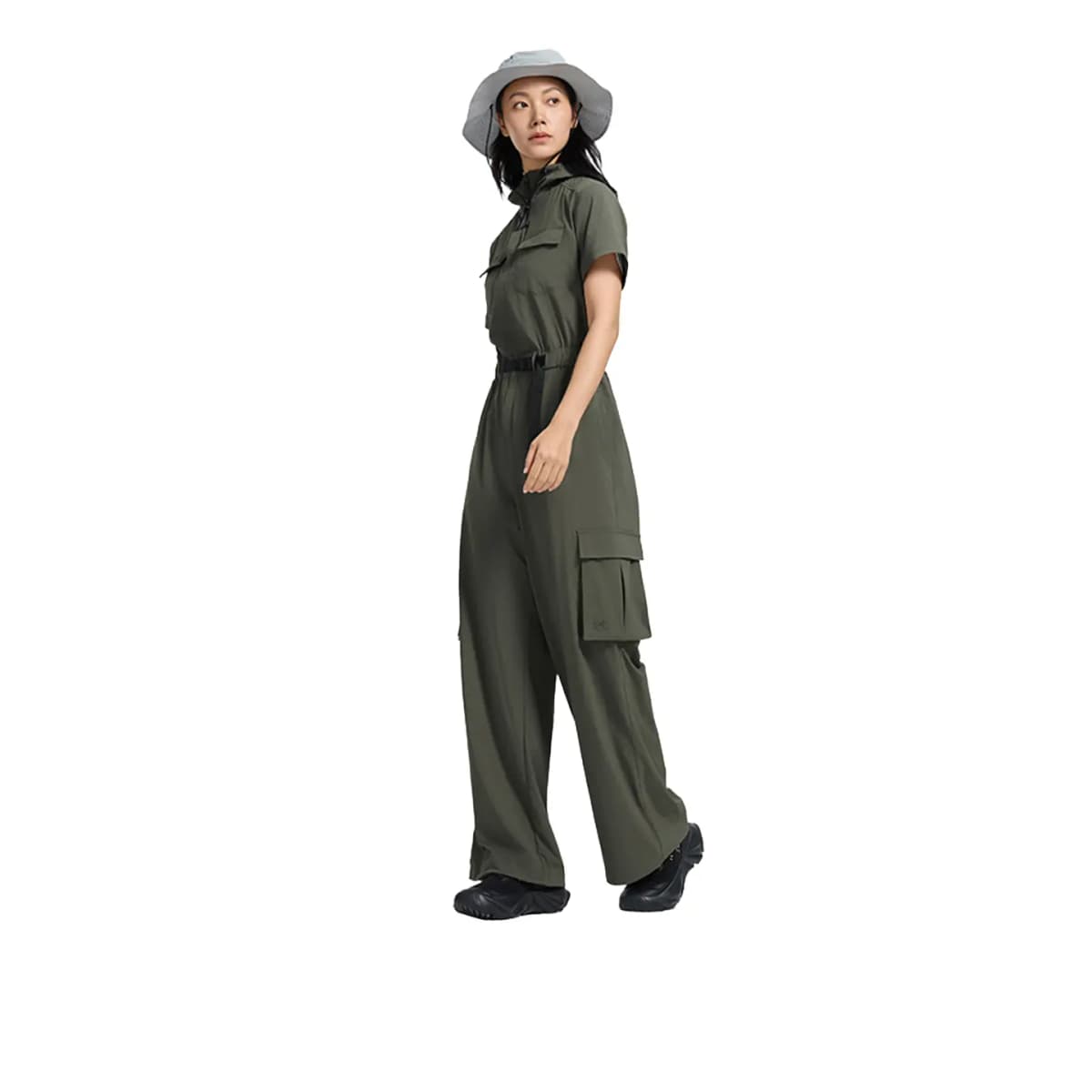 Under Armour Outdoor Camping Series URBAN CAMPING Waist-Defining Cargo Casual Short-Sleeve Quick-Dry One-Piece Jumpsuit Fashion Simple Stylish Trendy Romper Women's 3