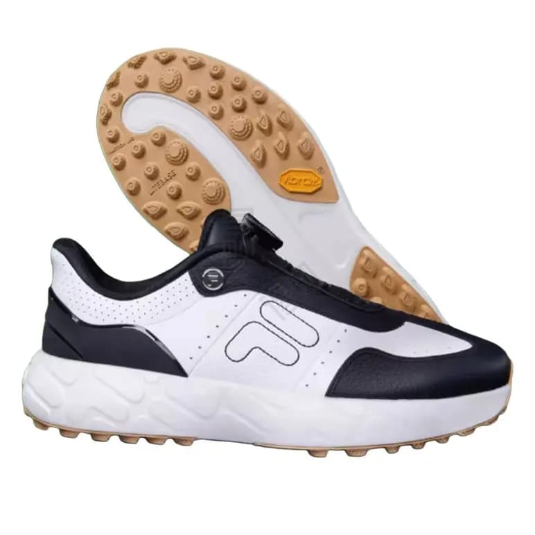 FILA GF DRIVER Comfortable Versatile Wear-Resistant Low-Top Golf Shoes Men's FILA White-Blue 3