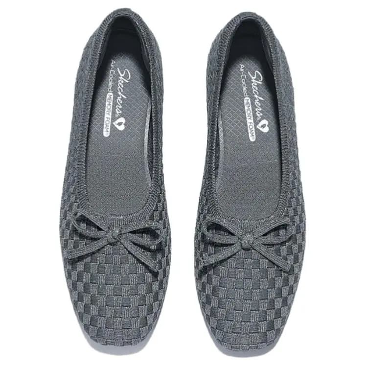 Skechers Comfortable Soft Square-Toe Flat Shoes Fashion Versatile Mary Jane Shoes Women's Grey 4