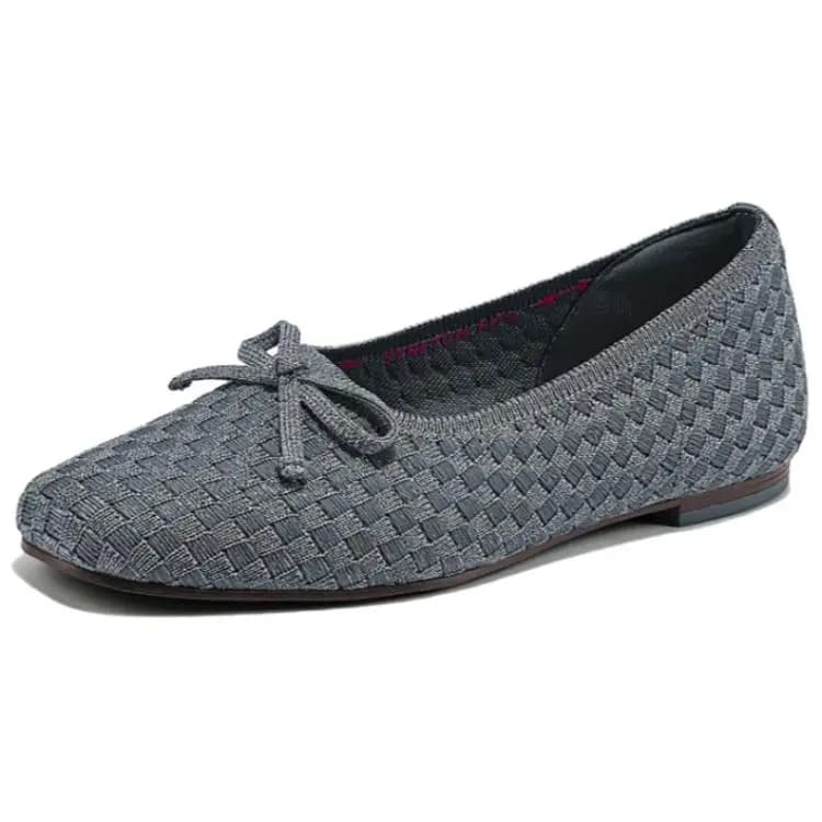 Skechers Comfortable Soft Square-Toe Flat Shoes Fashion Versatile Mary Jane Shoes Women's Grey 3