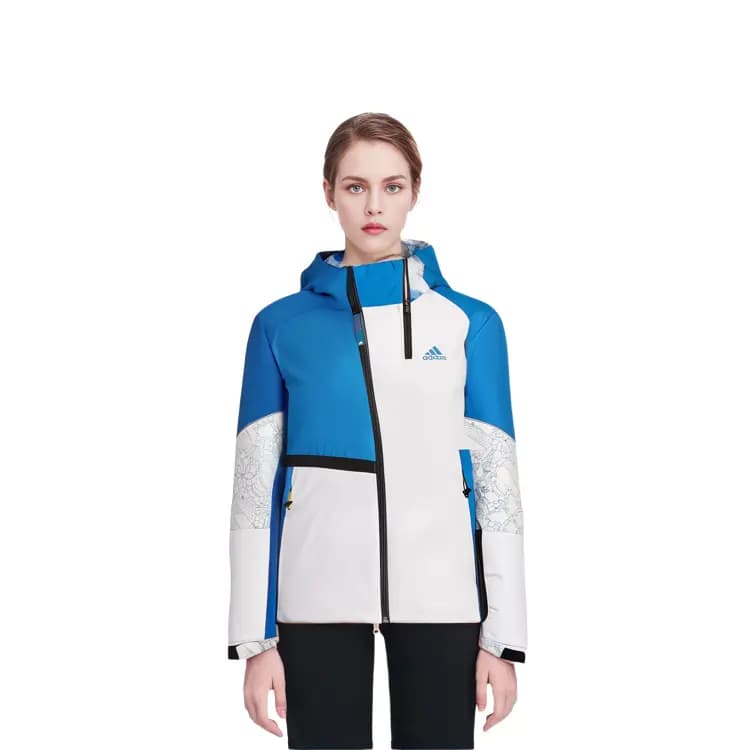 adidas W Winter Down J Color-Block Outdoor Sports Hooded Down Jacket Women's White 7