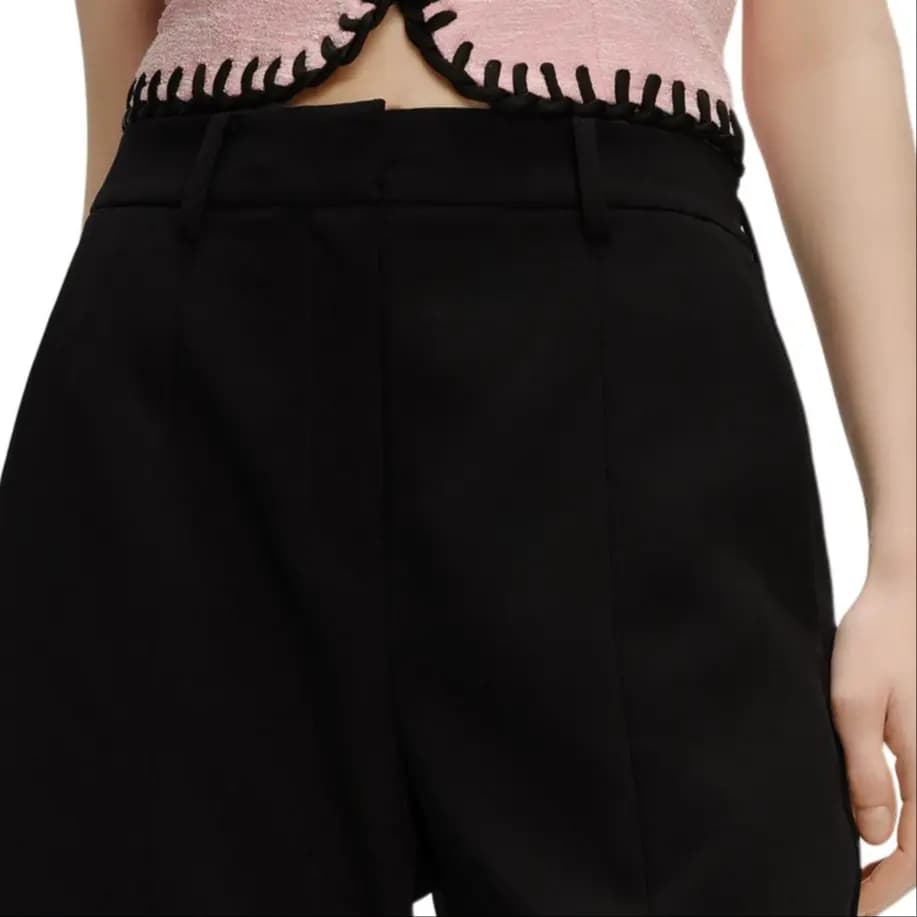 KARL LAGERFELD Business Daily Party Luxury Straight Leg Slit Zip Trousers Women's Black 4