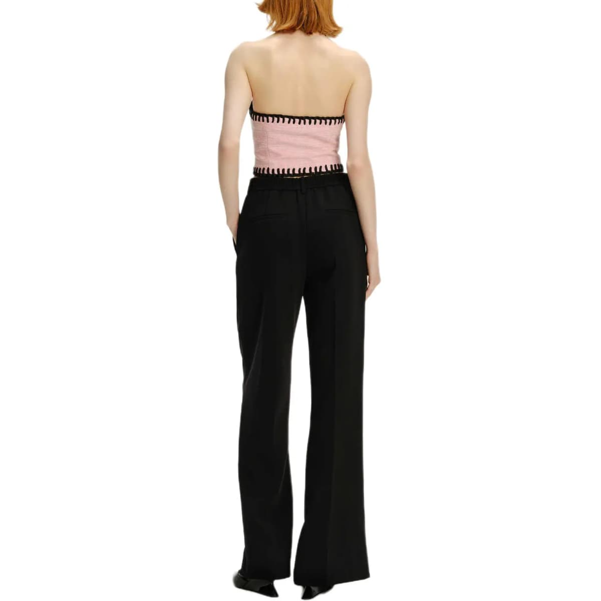 KARL LAGERFELD Business Daily Party Luxury Straight Leg Slit Zip Trousers Women's Black 3
