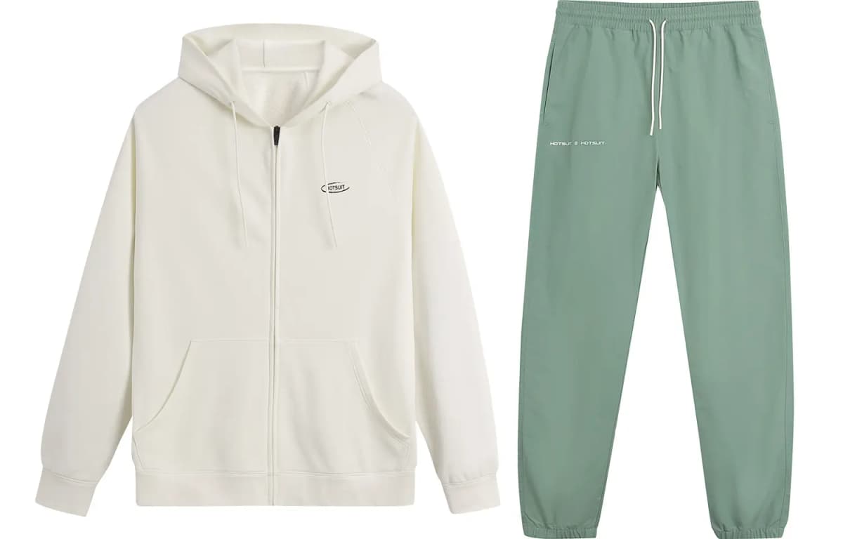 HOTSUIT Logo Zip Hoodie və Jogger Dəsti Unisex 17