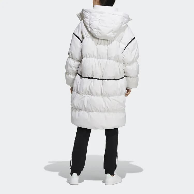 Adidas Originals LONG ZIP DOWN Qadın Puffer Pencəyi Ağ 3