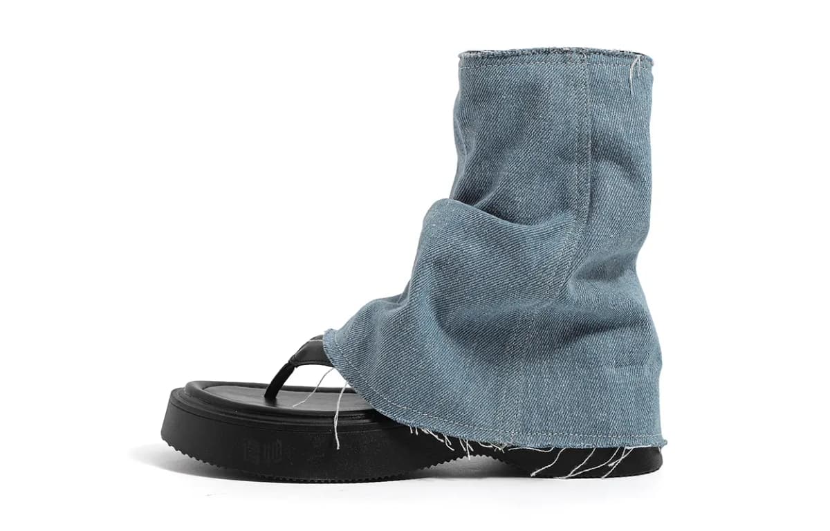 HUANQIU Platforma Roman Sandal Qadın Denim Mavi 2