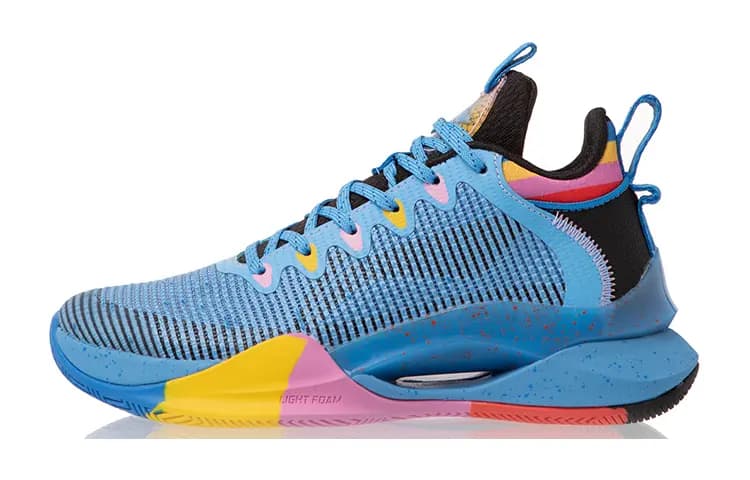 LINING YOUNG Mid-Top Performance Basketball Shoes Blue Teenagers