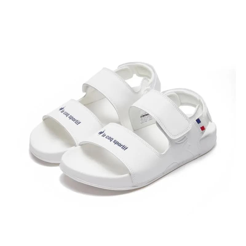 le coq sportif LCS OFFCOURT Classic Minimalist One-Strap Sandals Unisex White 2