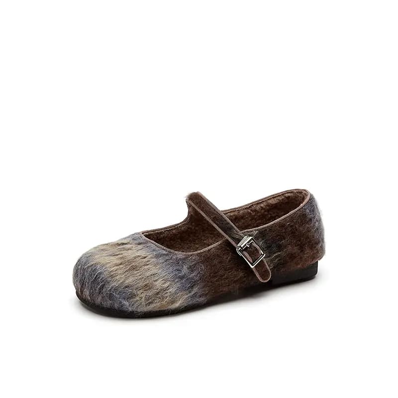 DAPHNE Round Toe Mary Jane Flats Qadın 2