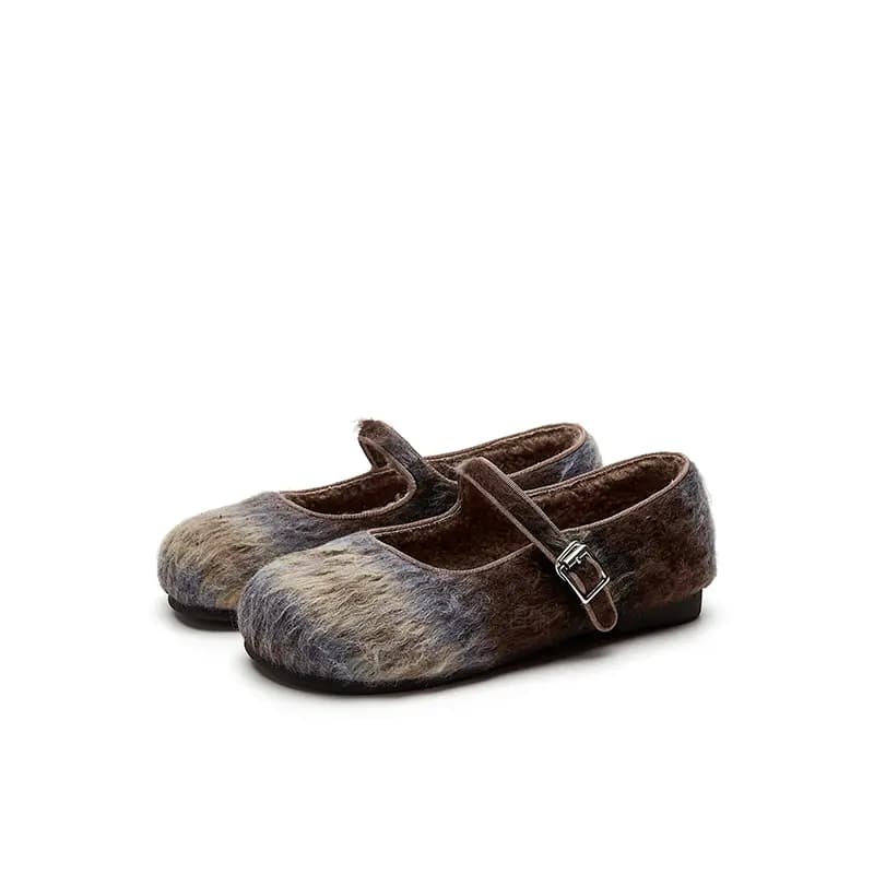 DAPHNE Round Toe Mary Jane Flats Qadın 3