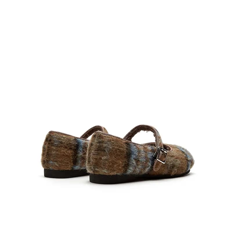 DAPHNE Round Toe Mary Jane Flats Qadın 5