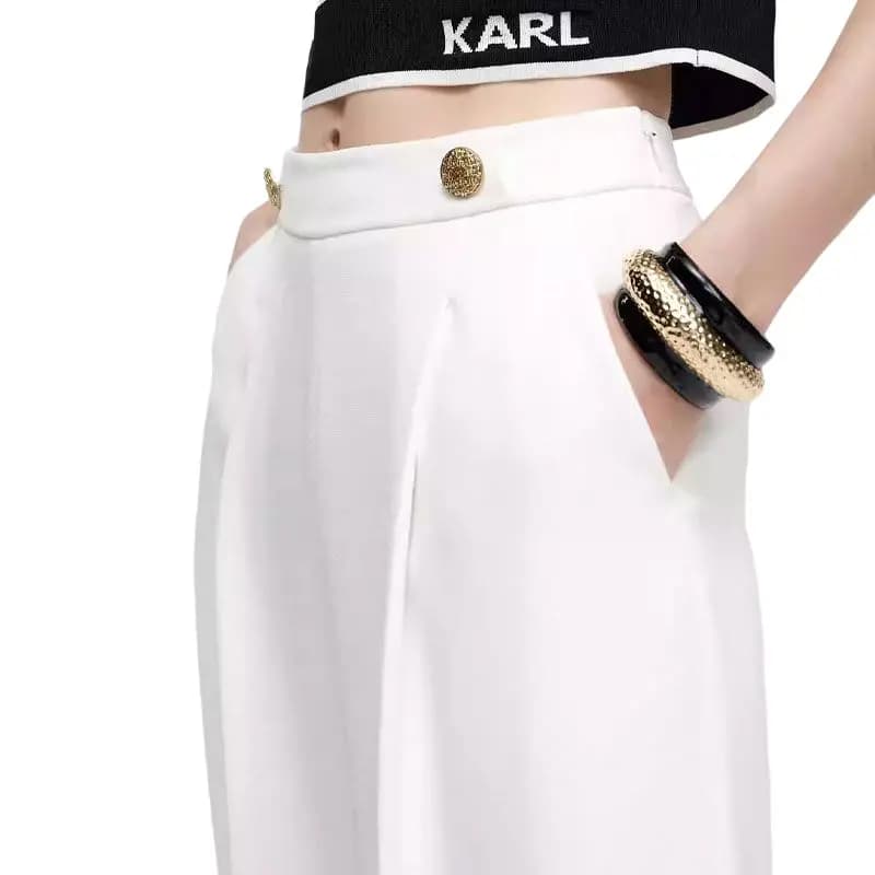 KARL LAGERFELD Qadın Şalvarı Ağ 5