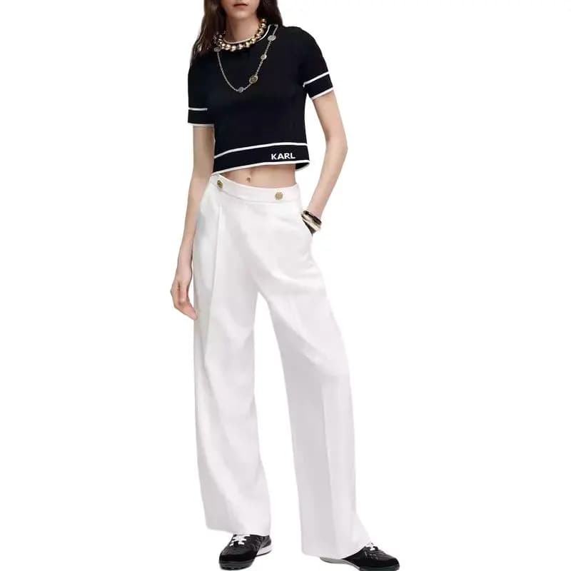 KARL LAGERFELD Qadın Şalvarı Ağ 2