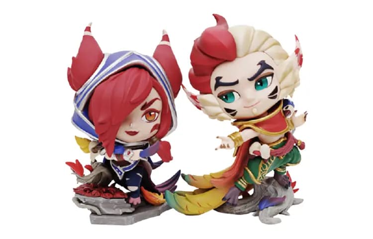League of Legends LOL Rakan & Xayah Couple Figures Q Version 12cm