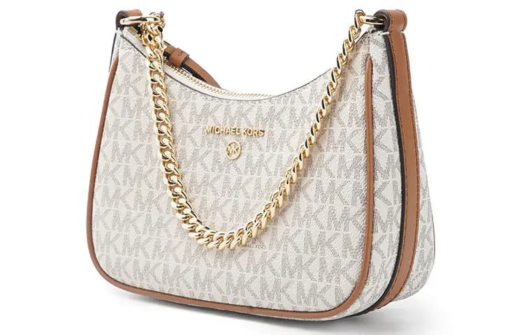 MICHAEL KORS Jet Set Charm Dəri Çiyin Çantası Qadın Ağ 2