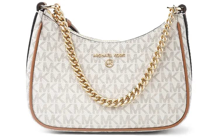 MICHAEL KORS Jet Set Charm Dəri Çiyin Çantası Qadın Ağ