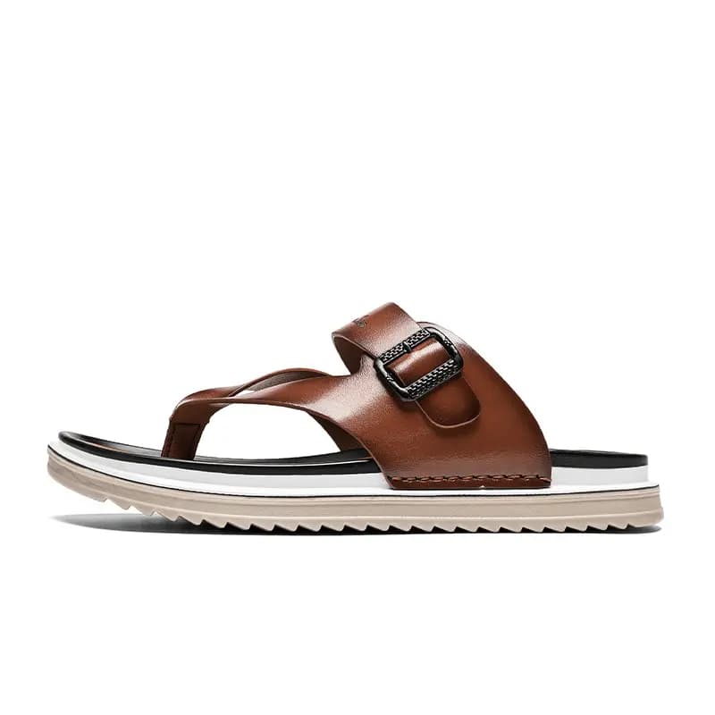 Mulinsen Niche Retro Simple Versatile Personality Stitching Anti-Friction Flip Flops Men's 4