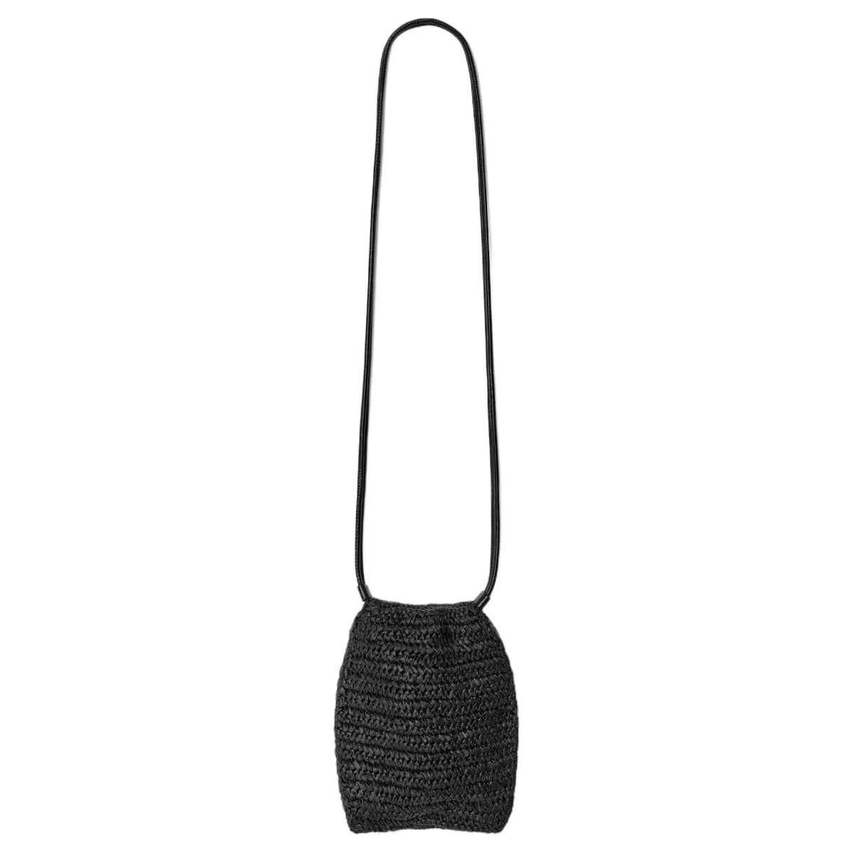 COS Straw Paper Telefon Çantası Qadın Qara