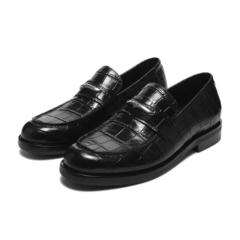 TERRA INCOGNITA Unisex Dəri Loafer Ayaqqabısı Qara 8