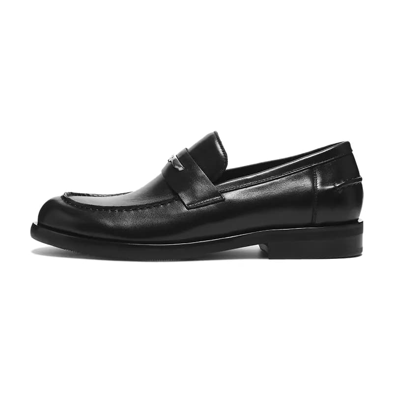 TERRA INCOGNITA Unisex Dəri Loafer Ayaqqabısı Qara