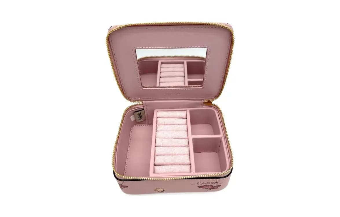 COACH Jewelry Bo Leather Makeup Bag Coin Purse Women's Pink 4
