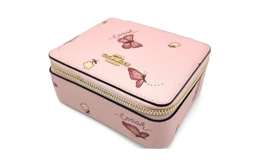 COACH Jewelry Bo Leather Makeup Bag Coin Purse Women's Pink 2