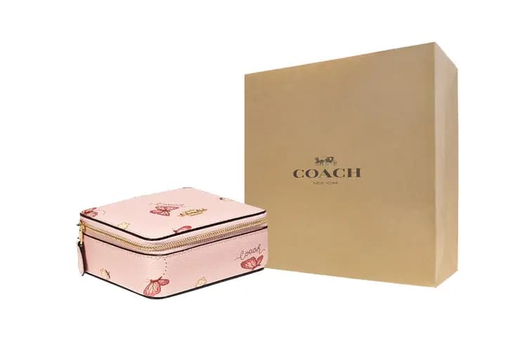 COACH Jewelry Bo Leather Makeup Bag Coin Purse Women's Pink 6