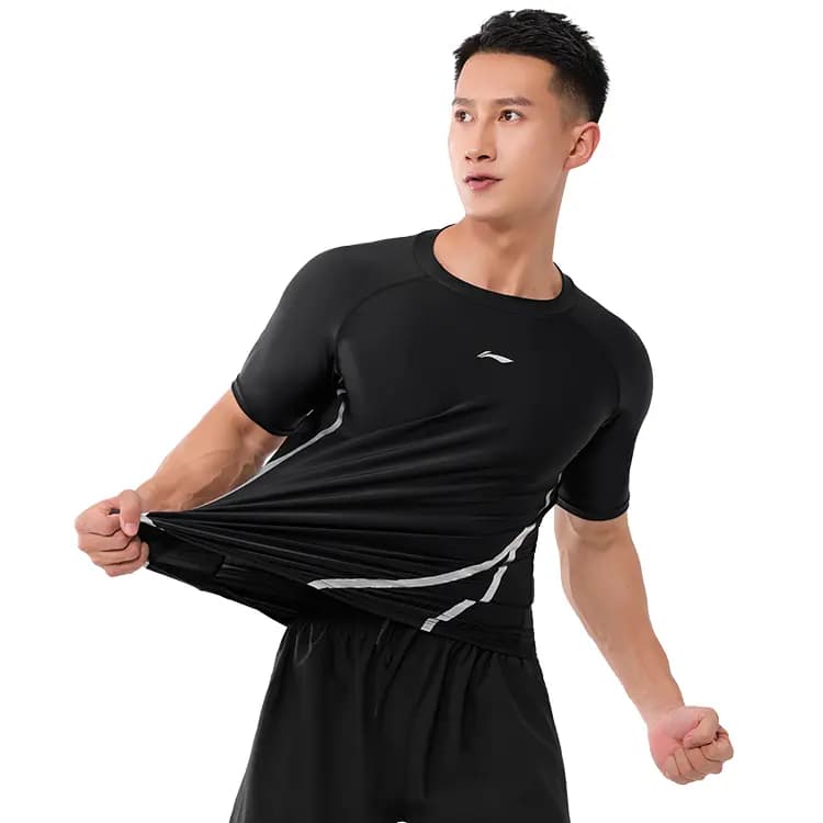 LiNing High-Elasticity Chlorine-Resistant Breathable Quick-Dry Comfort Skin-Friendly Men's Beach Pool Competition Training Racing Swimsuit Set Unisex 4