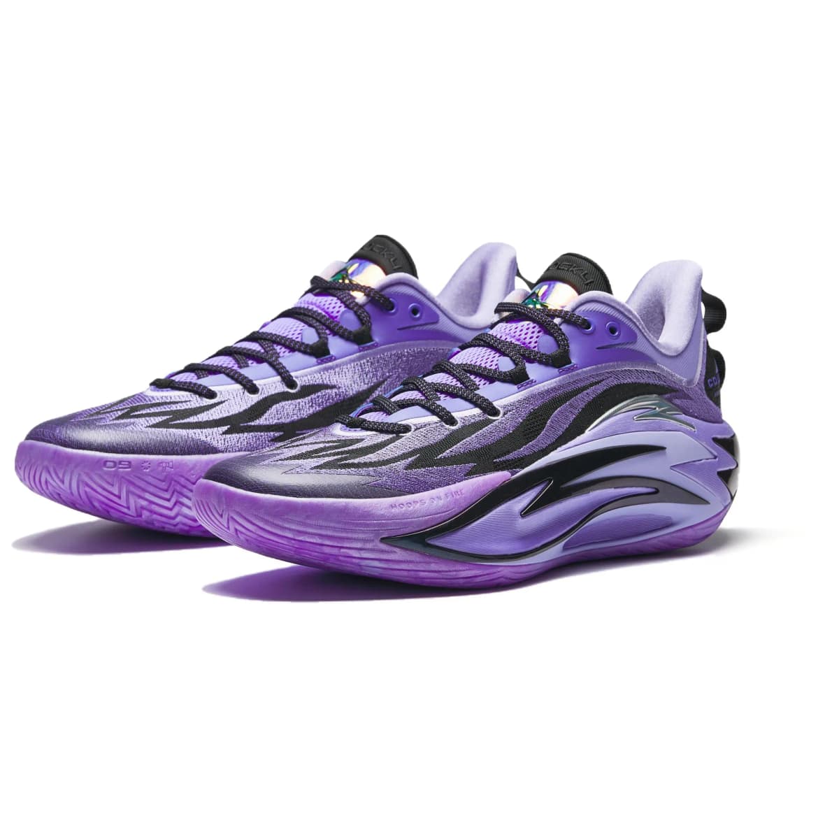 Anta Shock Wave 7 Anti Slip Wear Resistant Low Top Midfoot Carbon Plate Basketball Shoes Men's Purple 3