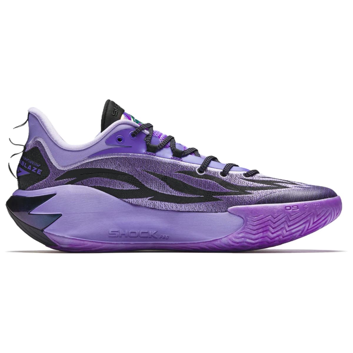 Anta Shock Wave 7 Anti Slip Wear Resistant Low Top Midfoot Carbon Plate Basketball Shoes Men's Purple 2