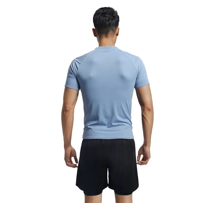 LiNing Men's Water & Chlorine Resistant Solid Color Swimwear Blue 7