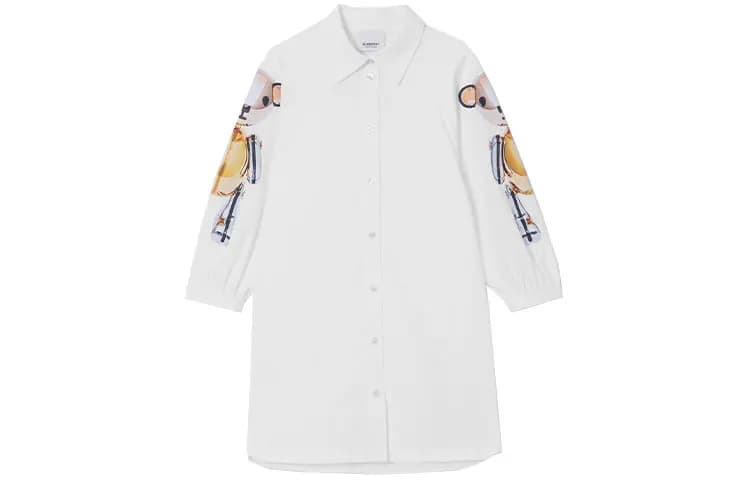 Burberry Thomas Teddy Bear Print Don Qız Uşaq Ağ