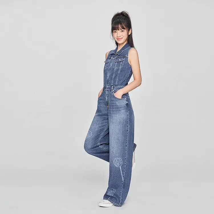 Lee SS25 Ruohan Wang Collaboration Series Qadın Kombinezonu Mavi 5