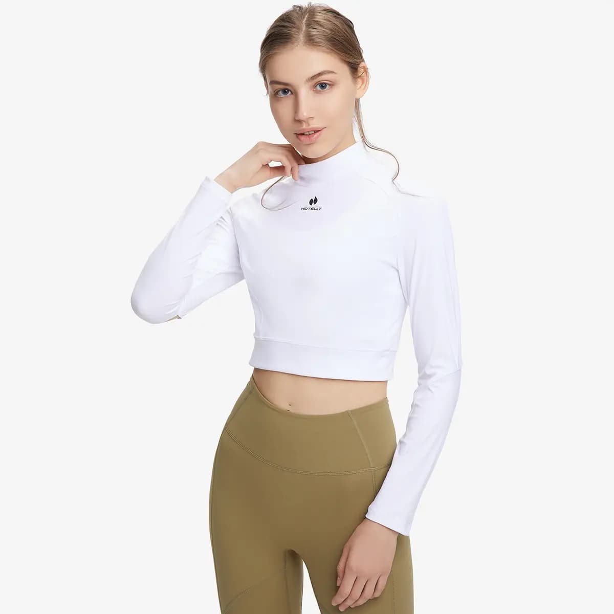 HOTSUIT Yoga High Elastic Tight Running Fitness Short Sleeve Long Sleeve Workout Top Women's 34