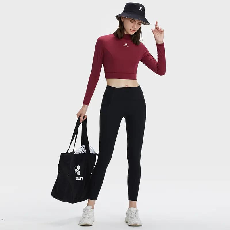 HOTSUIT Yoga High Elastic Tight Running Fitness Short Sleeve Long Sleeve Workout Top Women's 12