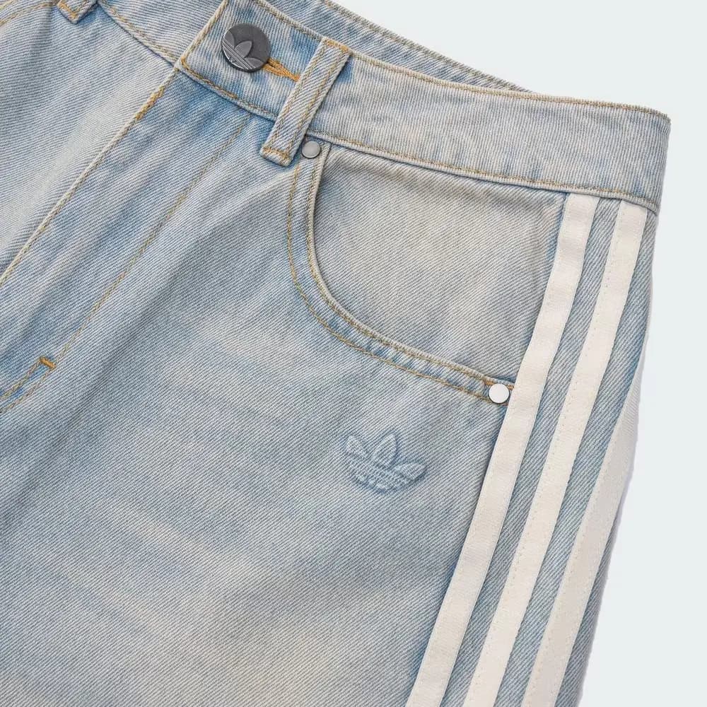 Adidas Originals ADILENIUMWASHED SS25 Qadın Cins Şalvarı Açıq Mavi 3
