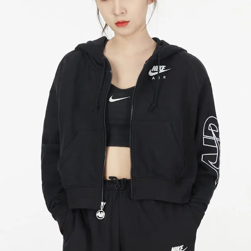 Nike Qadın Fleece Pencəyi Qara 4