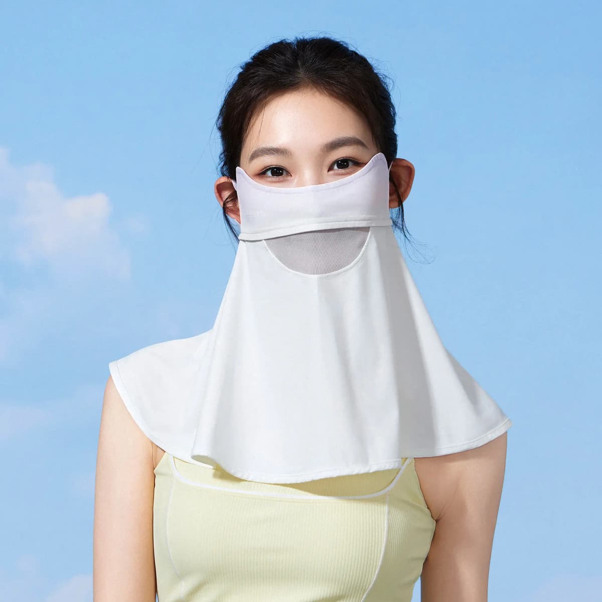 CAMEL Women's Summer Ice Silk Cooling Breathable Neck Guard Ear Loop Mask UV Protection Full Face Balaclava Blush Multiple Colors Nylon Sun Protection Face Cover 18