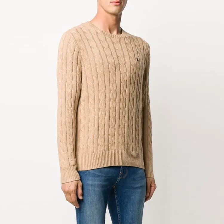 Polo Ralph Lauren Hörgü Naxışlı Kişi Sviteri Xaki 4