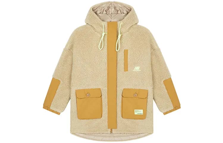 New Balance Warm Fleece-Lined Hooded Puffer Jacket Winter Women's Brown