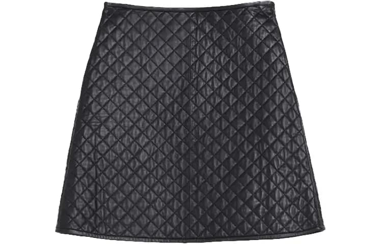 WEEKEND MaxMara Bernini Series Qadın Dəri Mini Ətəyi Qara