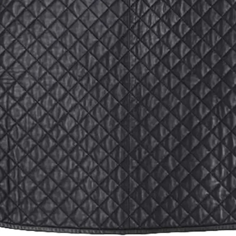 WEEKEND MaxMara Bernini Series Qadın Dəri Mini Ətəyi Qara 6