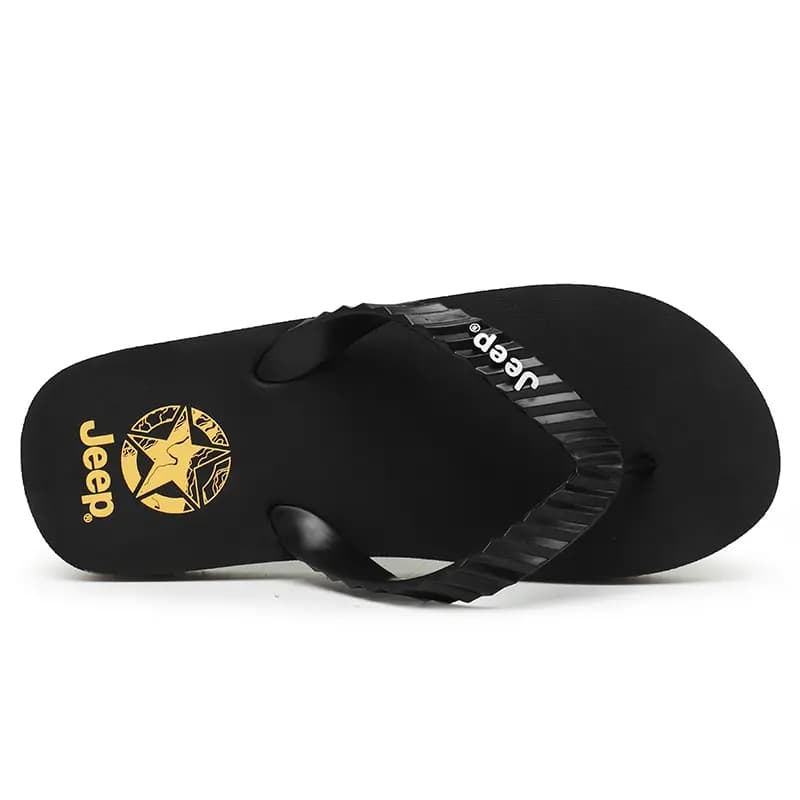 Jeep Trendy Casual Fashion Comfortable Outdoor Sports Flip-Flops Men's Black 4