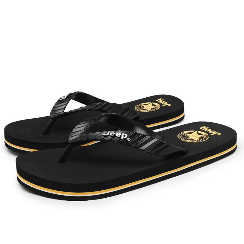 Jeep Trendy Casual Fashion Comfortable Outdoor Sports Flip-Flops Men's Black 3