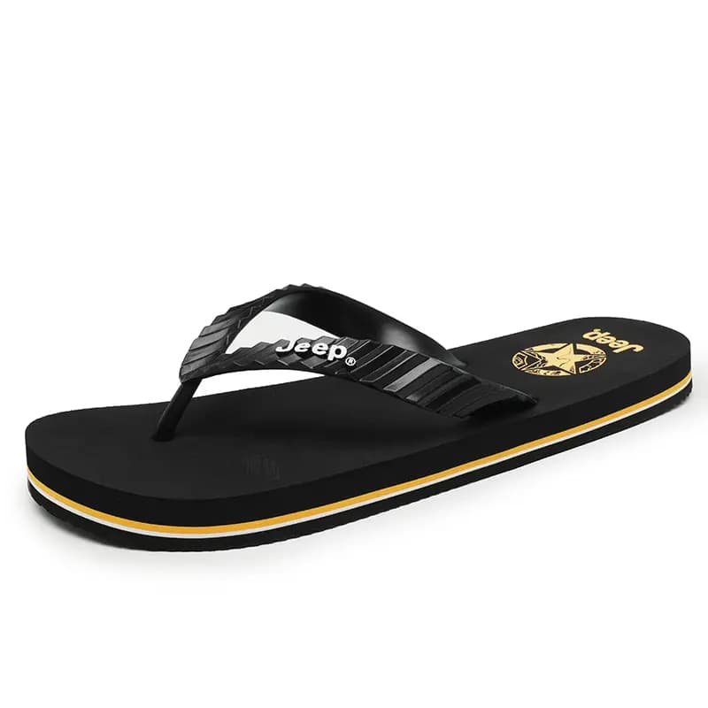 Jeep Trendy Casual Fashion Comfortable Outdoor Sports Flip-Flops Men's Black 2