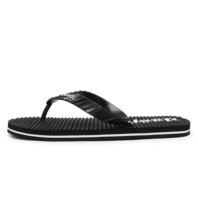 Jeep Simple Casual Versatile Comfortable Outdoor Flip-Flops Men's Black