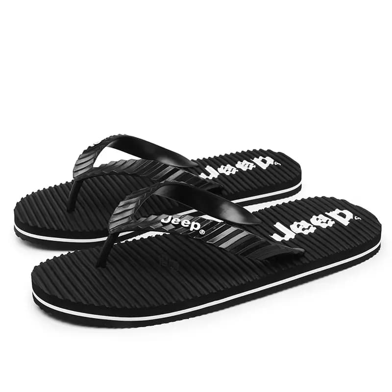Jeep Simple Casual Versatile Comfortable Outdoor Flip-Flops Men's Black 3