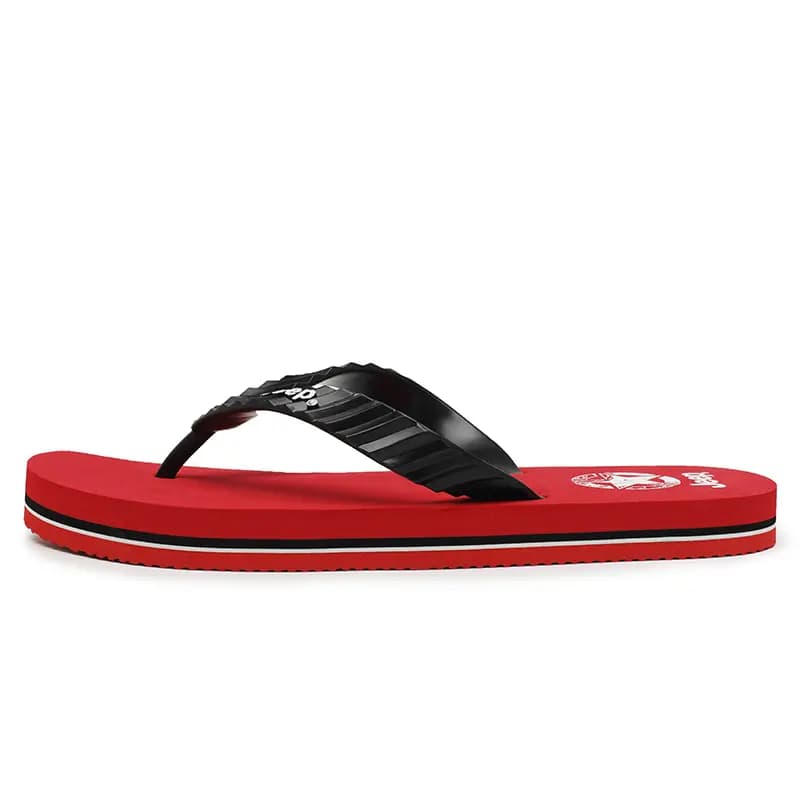 Jeep Trendy Versatile Fashion Casual Comfortable Outdoor Flip-Flops Men's Red