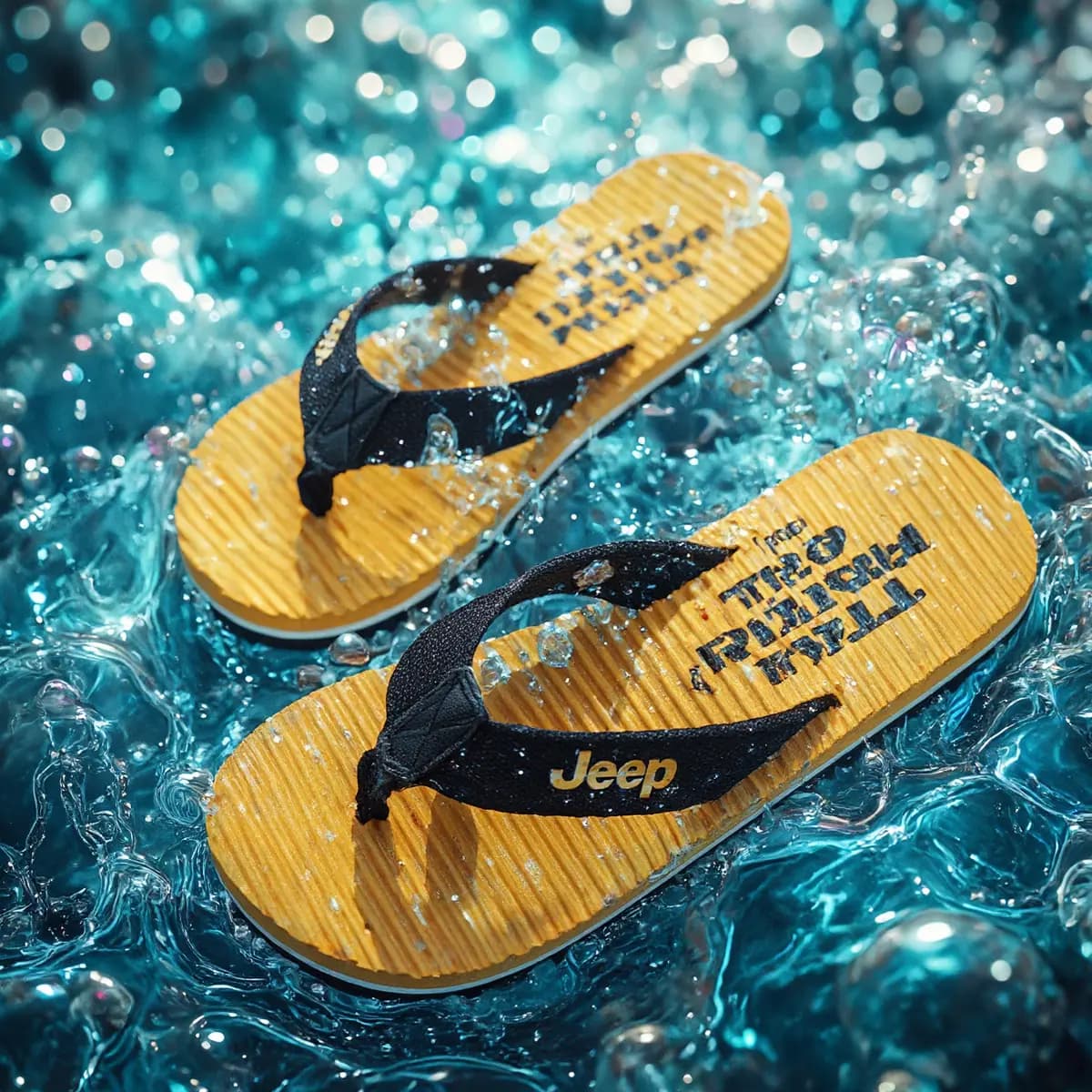 Jeep Fashion Trendy Personality Outdoor Flip Flops Men's Yellow 7